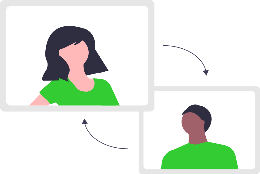 Illustration of a people on a video conference